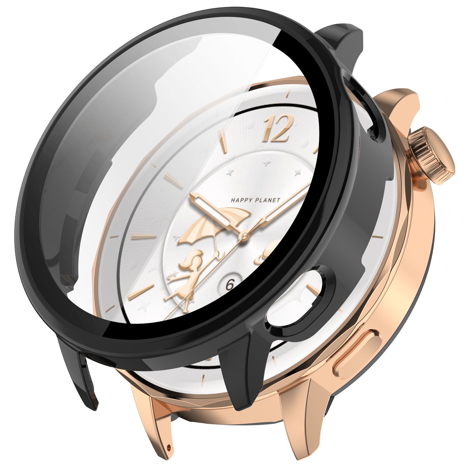  OnePlus Watch 3 43mm Heldekkende deksel med skjermbeskytter, Svart