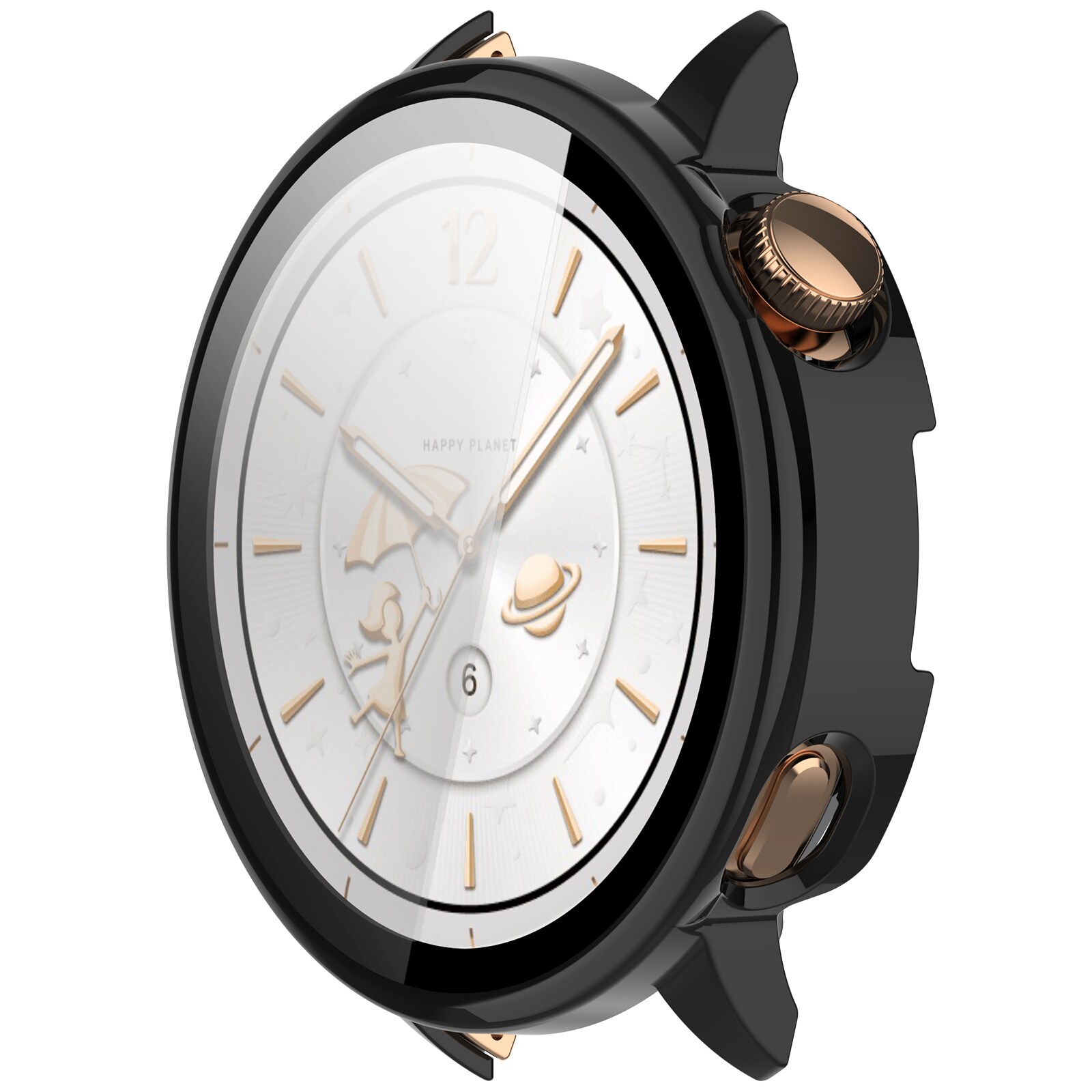  OnePlus Watch 3 43mm Heldekkende deksel med skjermbeskytter, Svart