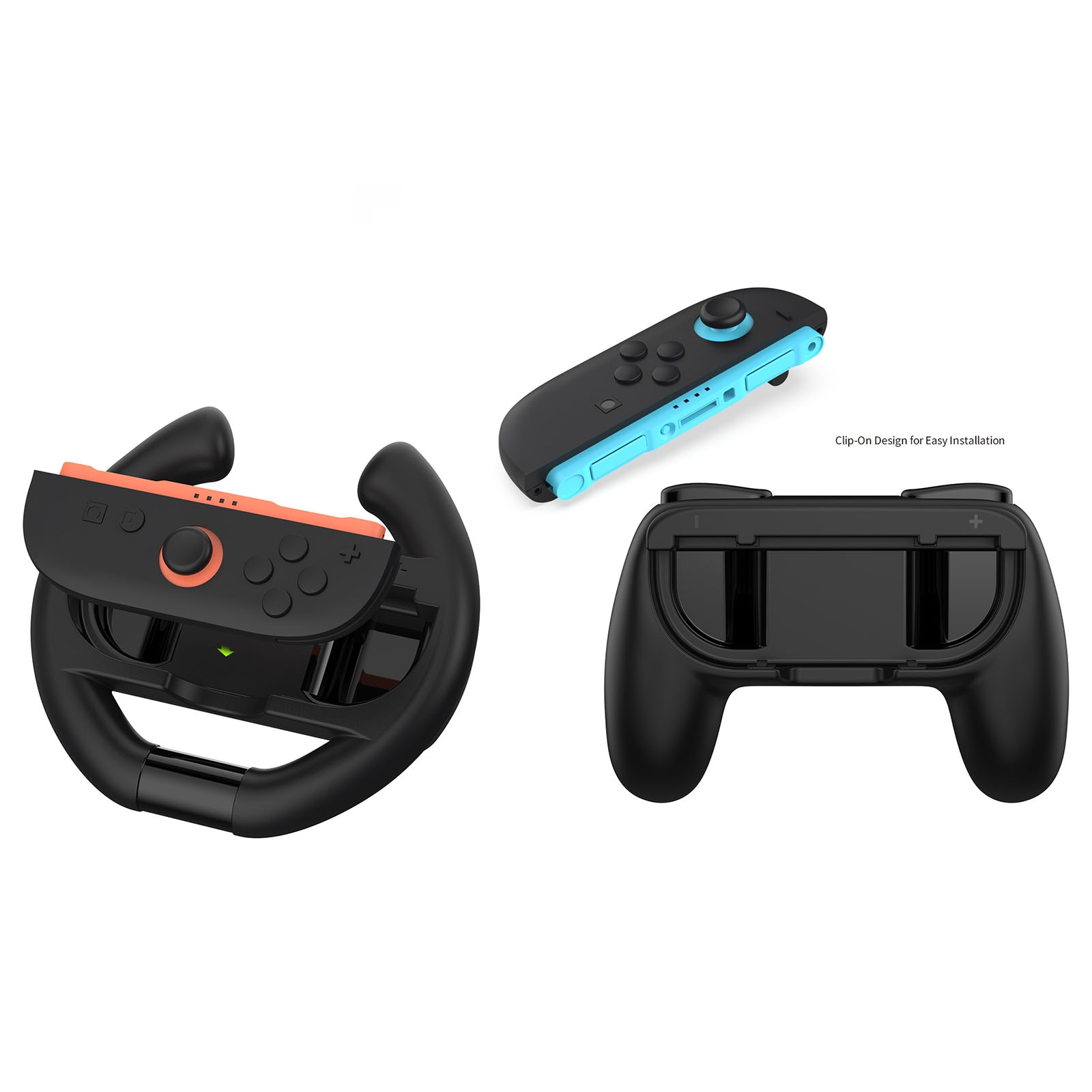 Nintendo Switch 2 Joy-Con håndkontroller og ratt, Svart