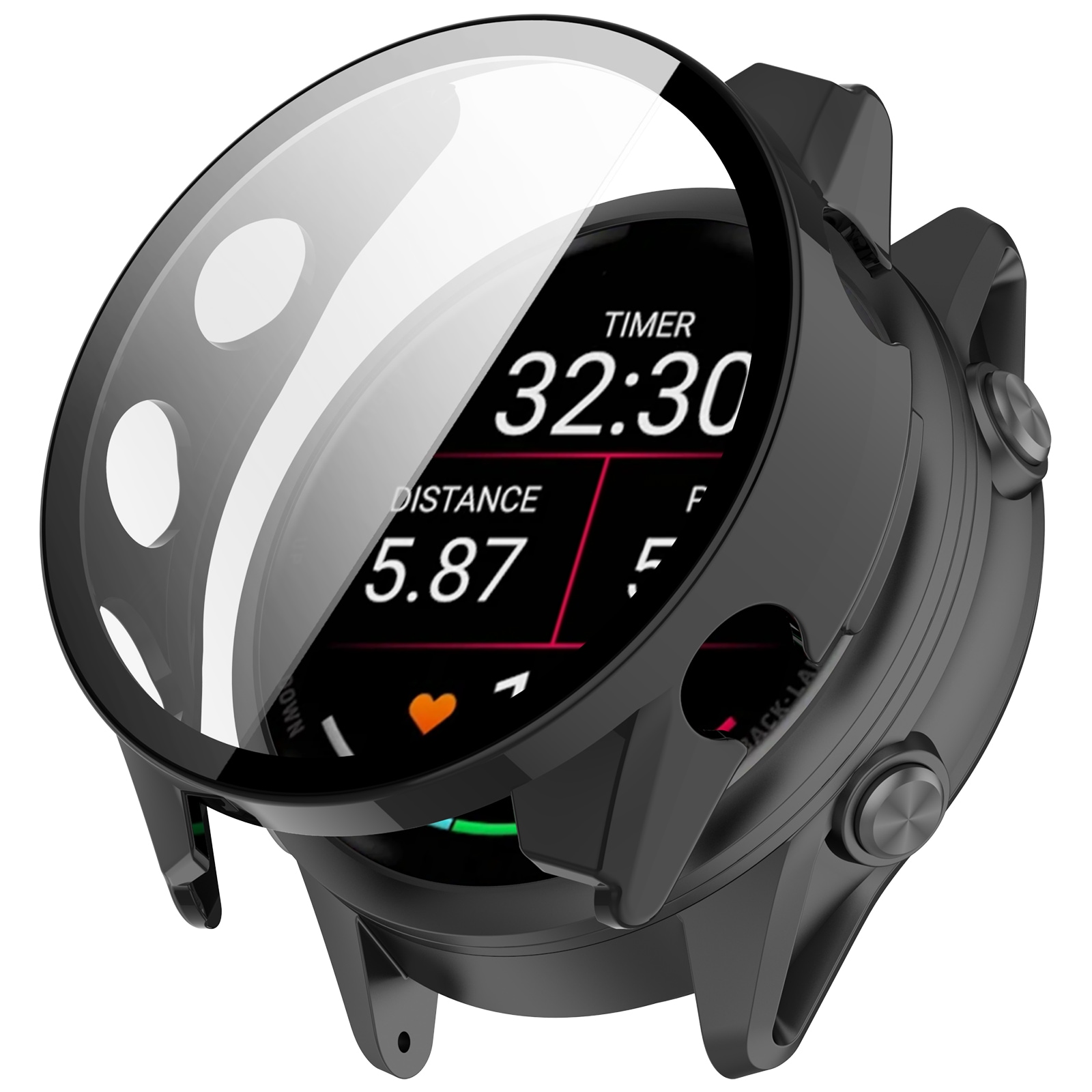 Garmin Forerunner 970 Heldekkende deksel med skjermbeskytter, Svart