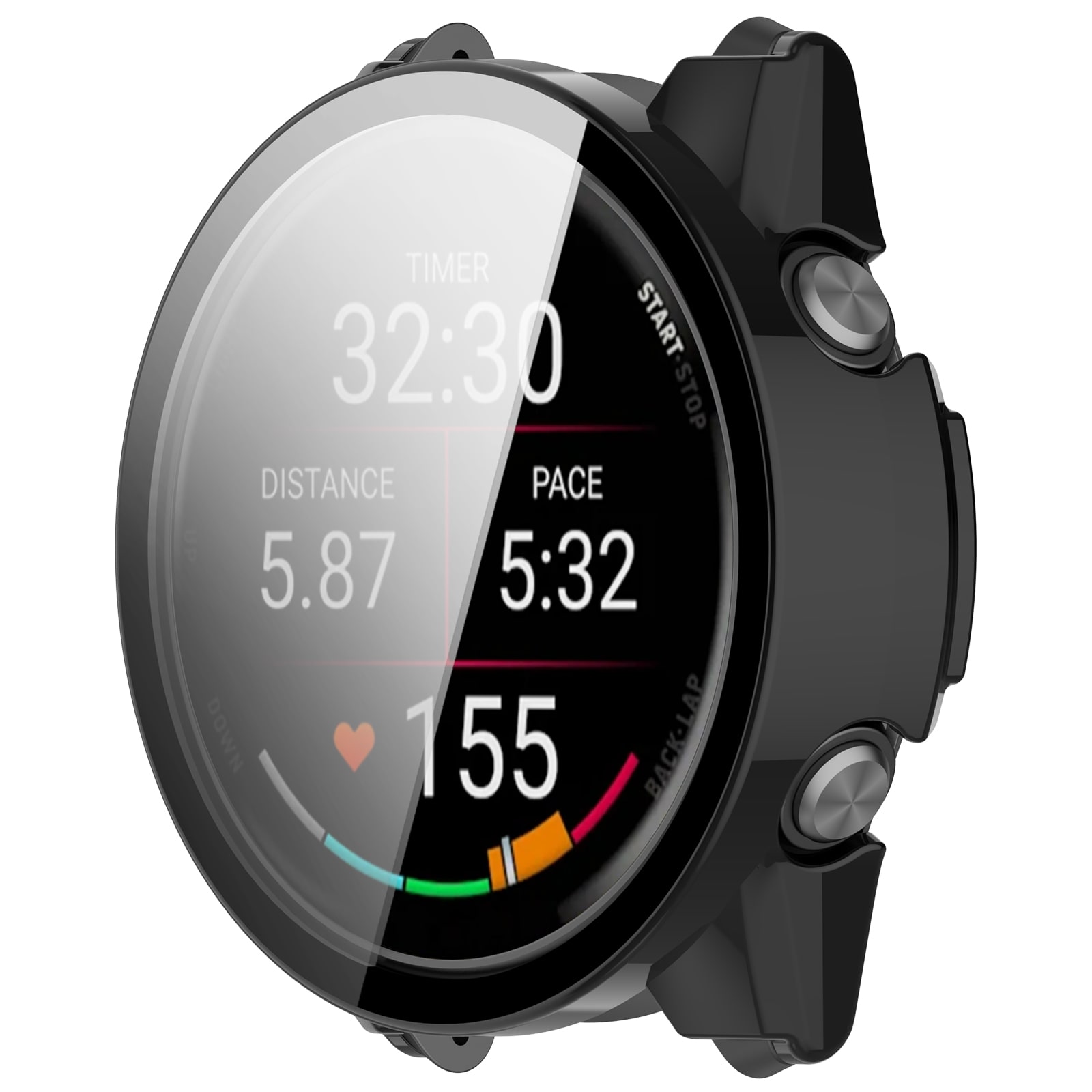 Garmin Forerunner 970 Heldekkende deksel med skjermbeskytter, Svart