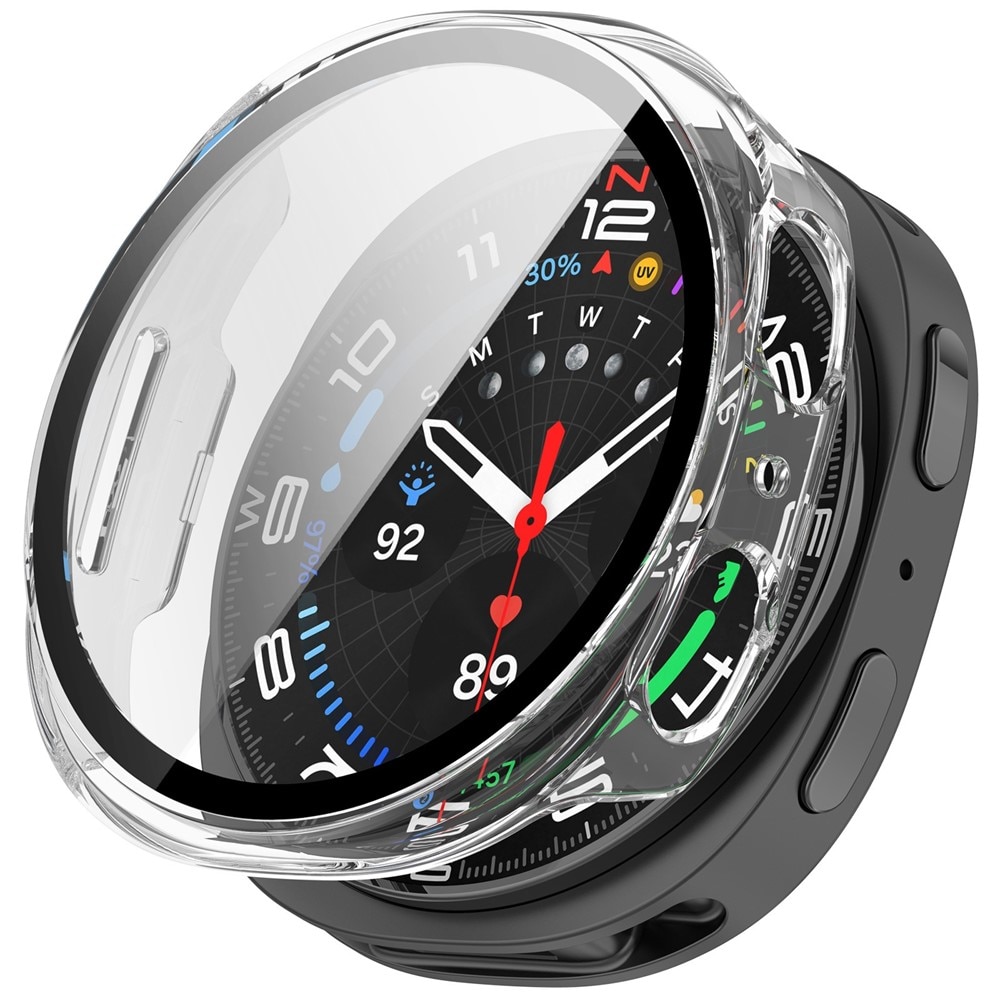 Samsung Galaxy Watch 8 40mm Heldekkende deksel med skjermbeskytter, Gjennomsiktig