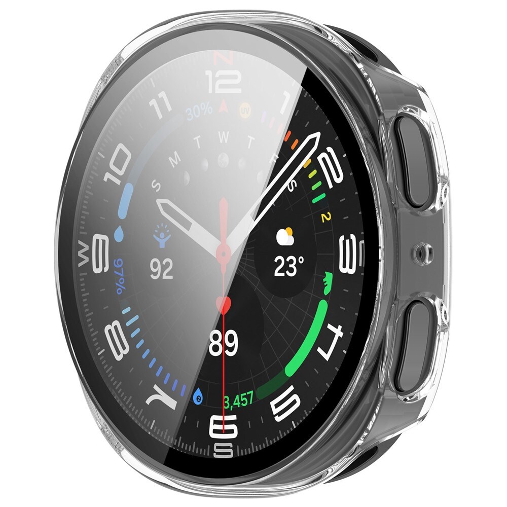 Samsung Galaxy Watch 8 44mm Heldekkende deksel med skjermbeskytter, Gjennomsiktig