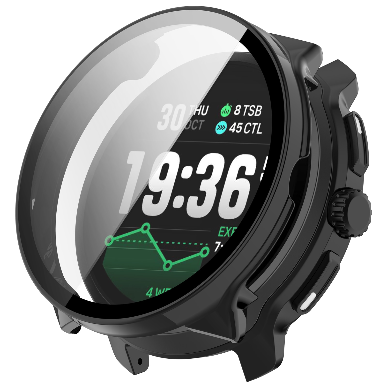 Suunto Race 2 Heldekkende deksel med skjermbeskytter, Svart