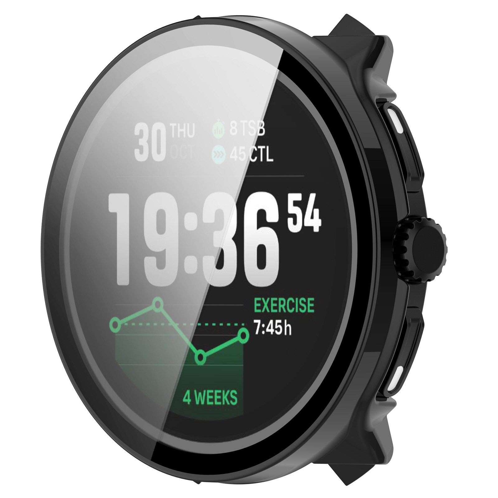 Suunto Race 2 Heldekkende deksel med skjermbeskytter, Svart