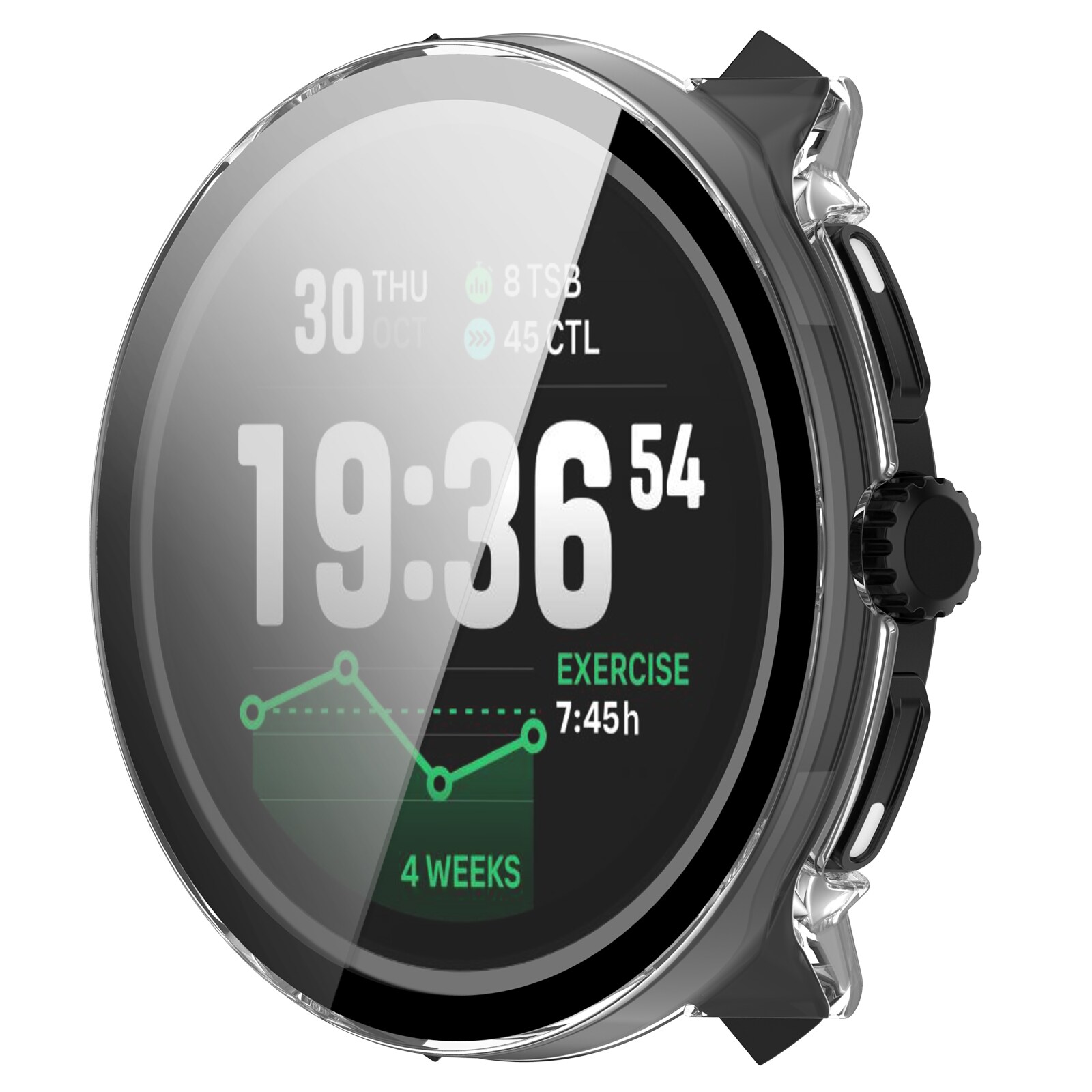 Suunto Race 2 Heldekkende deksel med skjermbeskytter, Gjennomsiktig