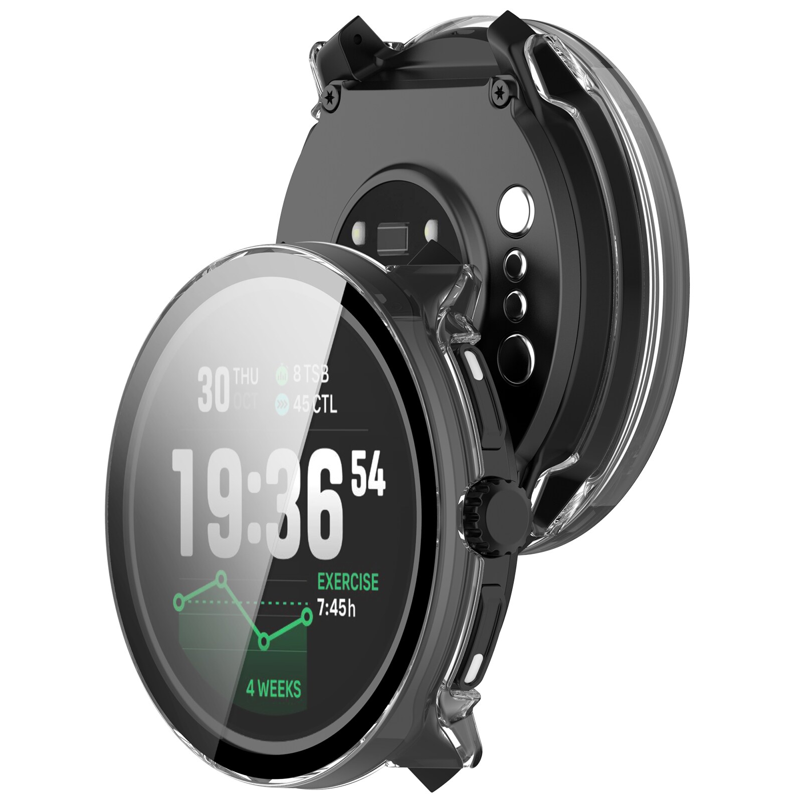 Suunto Race 2 Heldekkende deksel med skjermbeskytter, Gjennomsiktig