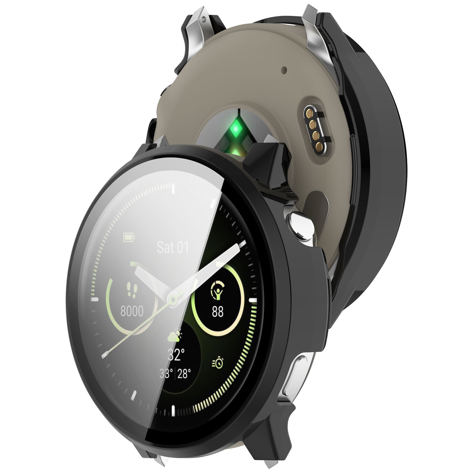 Garmin Venu 4 41mm Heldekkende deksel med skjermbeskytter, Svart