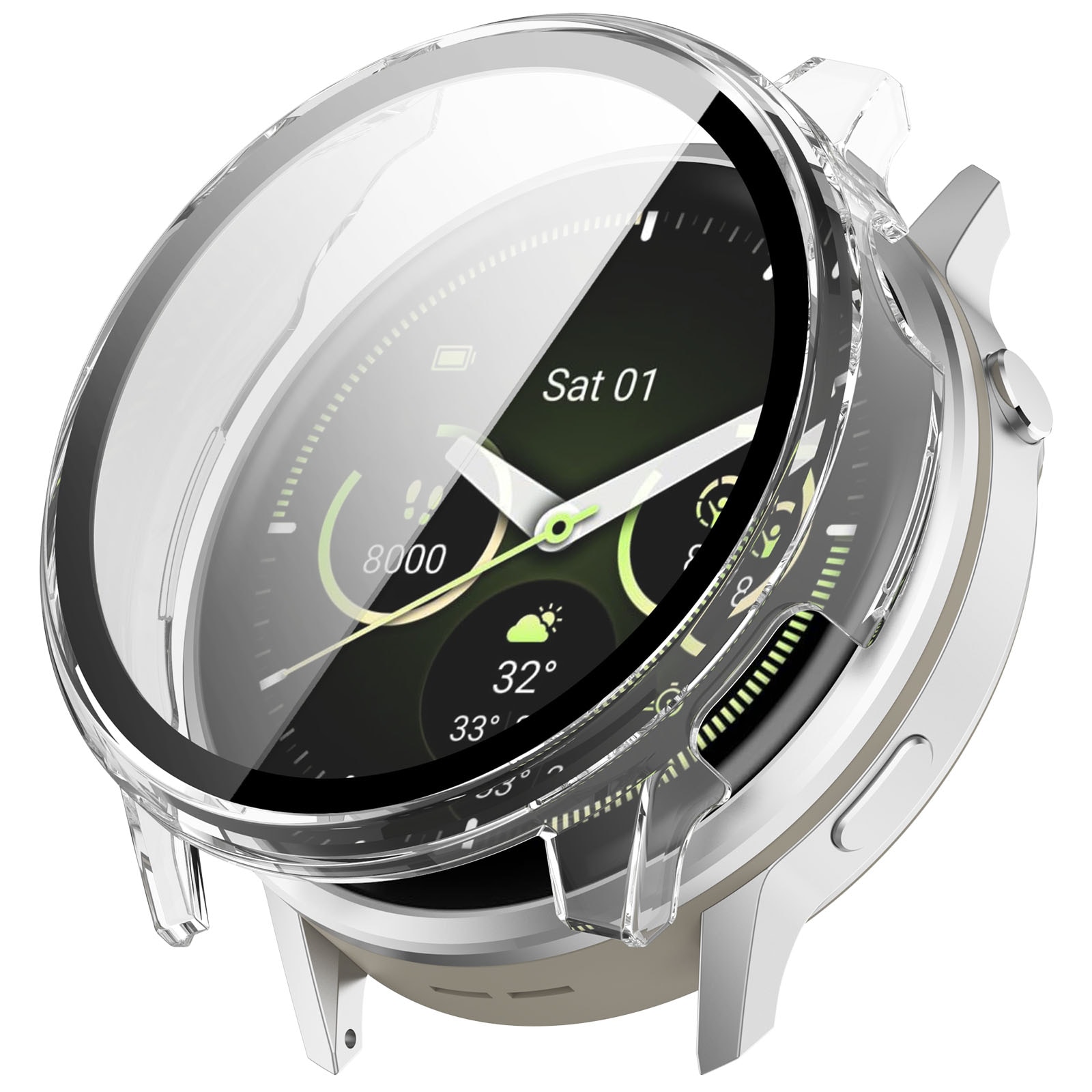 Garmin Venu 4 41mm Heldekkende deksel med skjermbeskytter, Gjennomsiktig