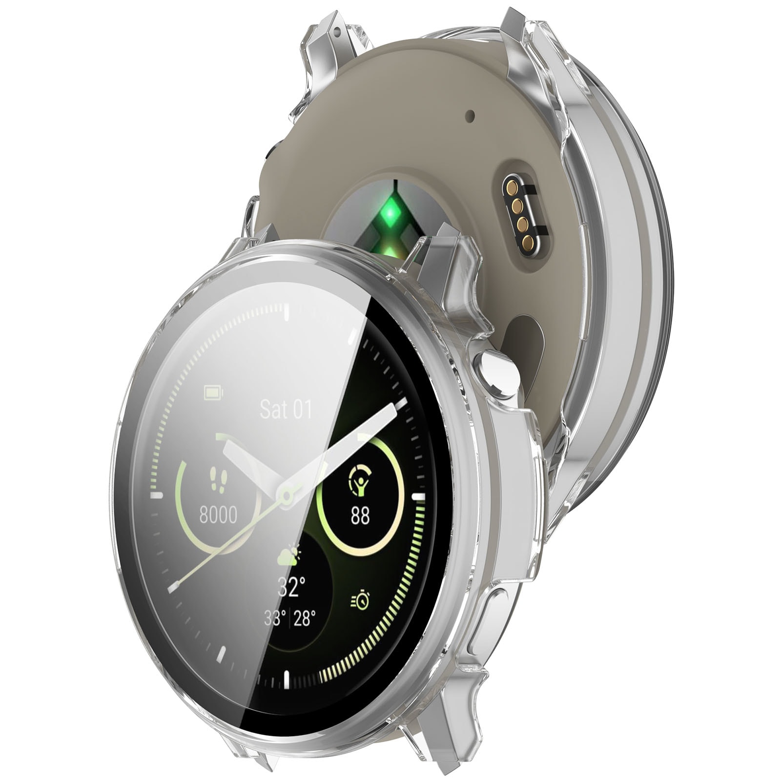 Garmin Venu 4 41mm Heldekkende deksel med skjermbeskytter, Gjennomsiktig