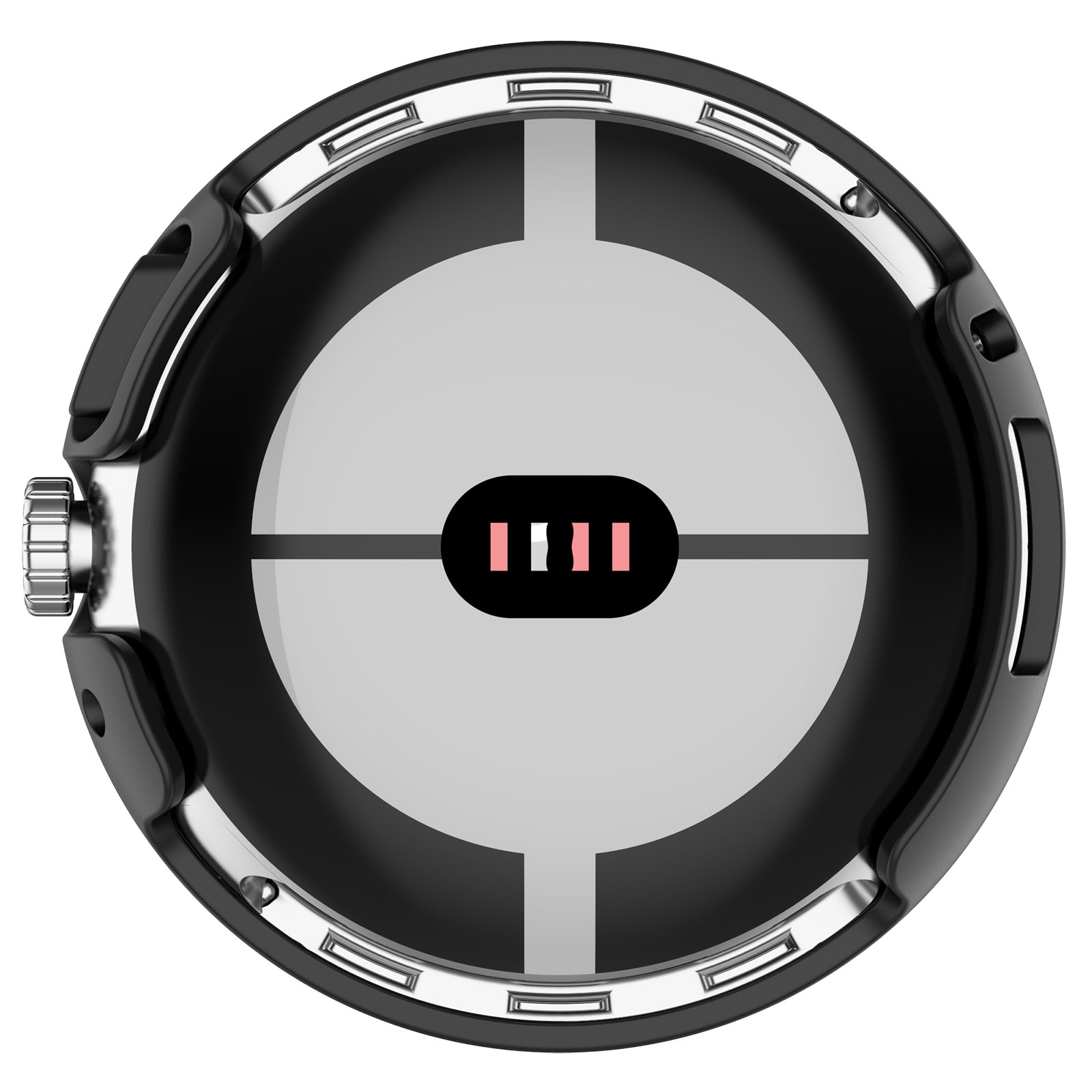 Google Pixel Watch 4 41mm Heldekkende deksel med skjermbeskytter, Svart