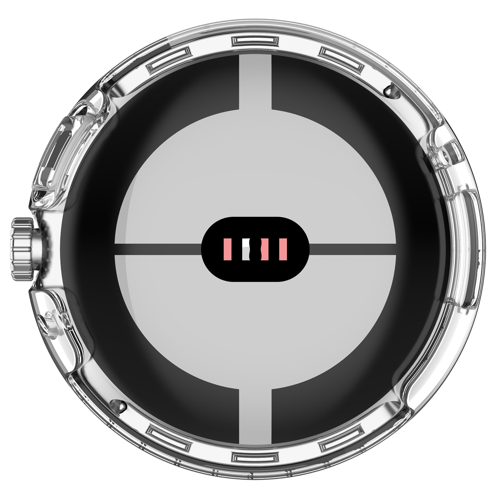 Google Pixel Watch 4 45mm Heldekkende deksel med skjermbeskytter, Gjennomsiktig