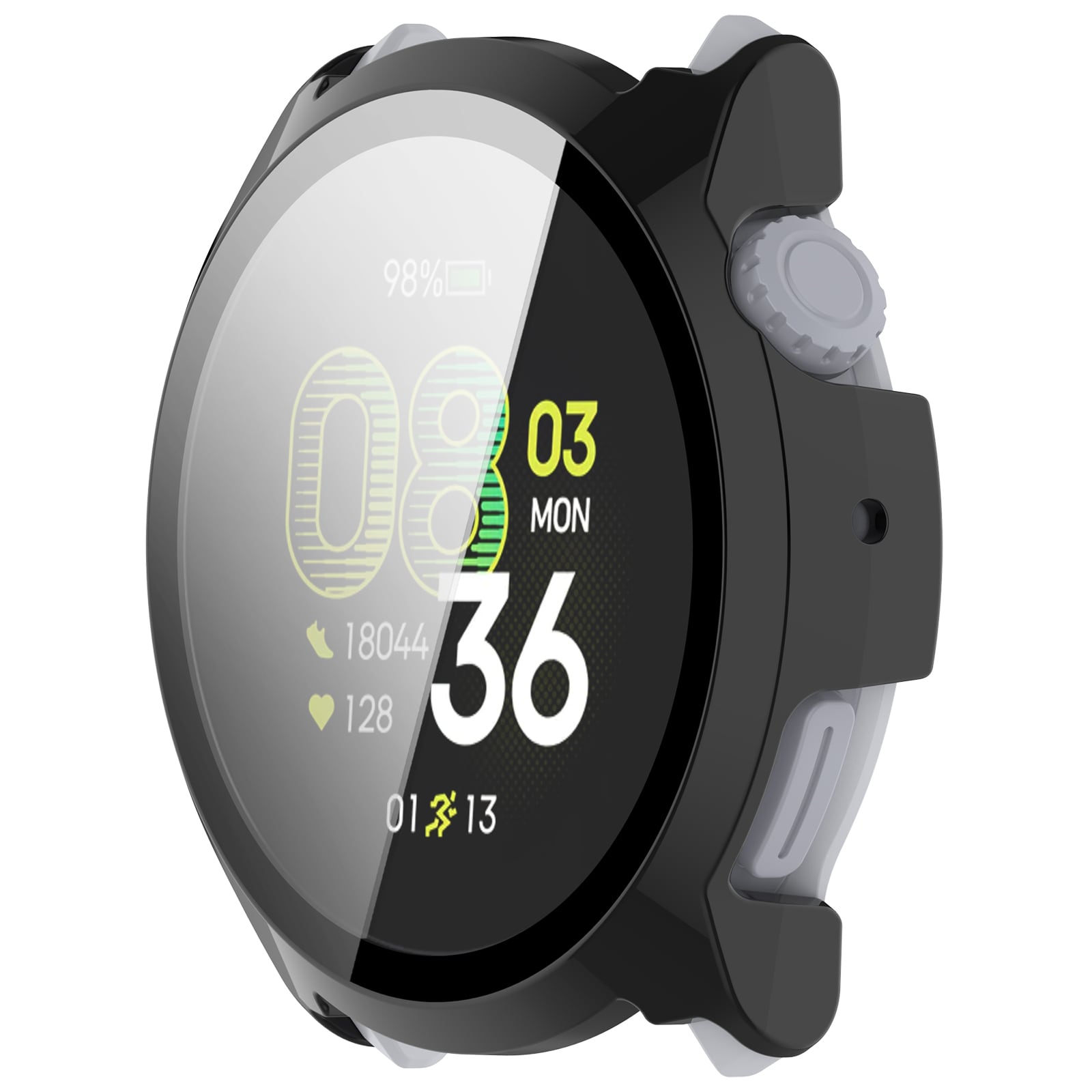 Coros Pace 4 Heldekkende deksel med skjermbeskytter, Svart