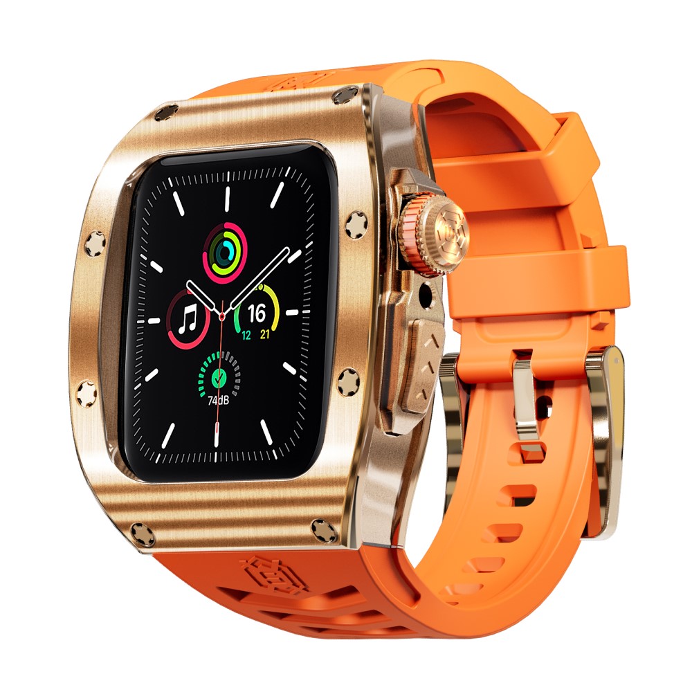 Apple Watch Series 8 45mm High Brushed Metal Deksel+Reim, Rose/Oransje