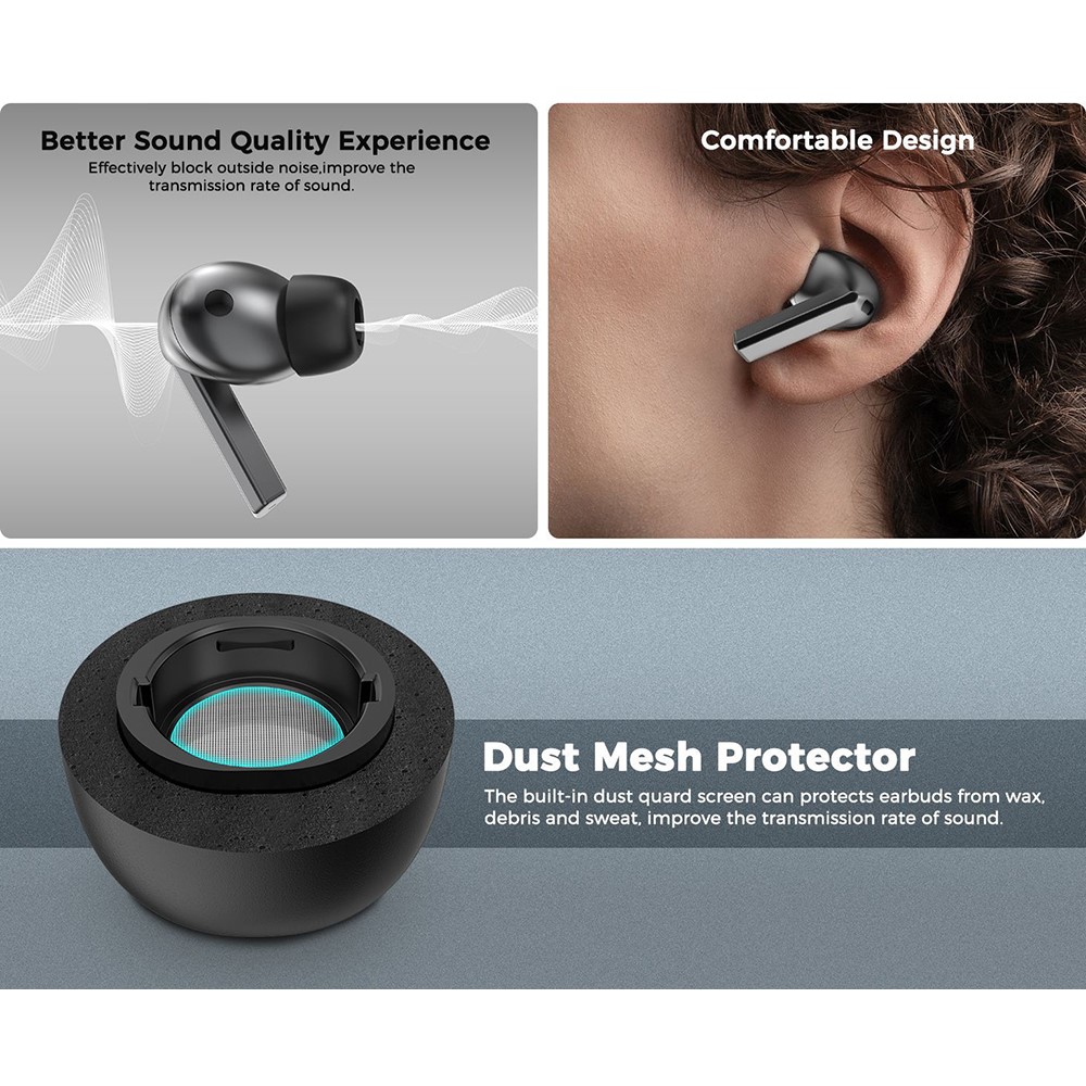 Samsung Galaxy Buds 3 Pro Ørepropper (3-pack) i memory foam - str S/M/L, svart
