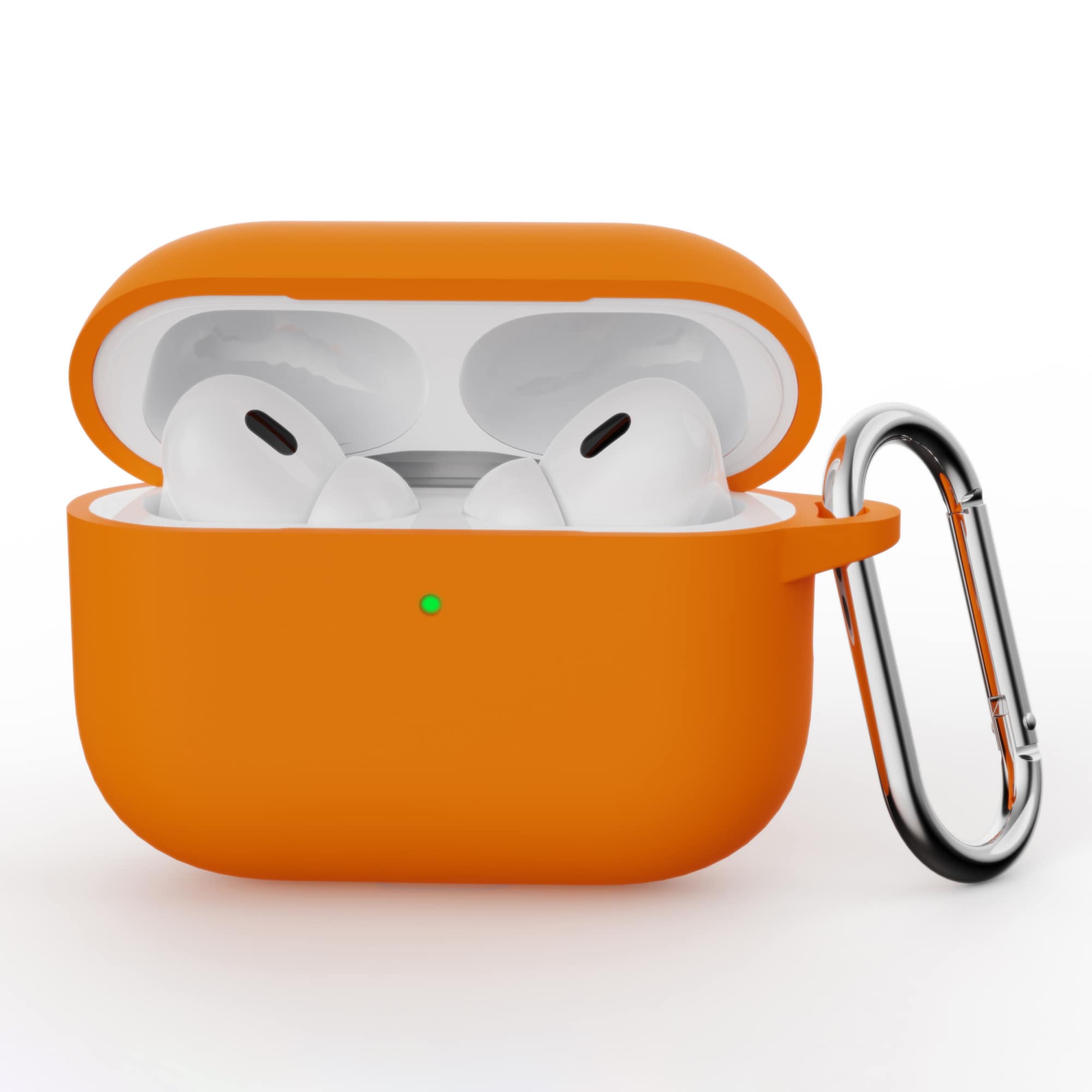 Apple AirPods Pro 3 Silikondeksel med karabinkrok, Oransje