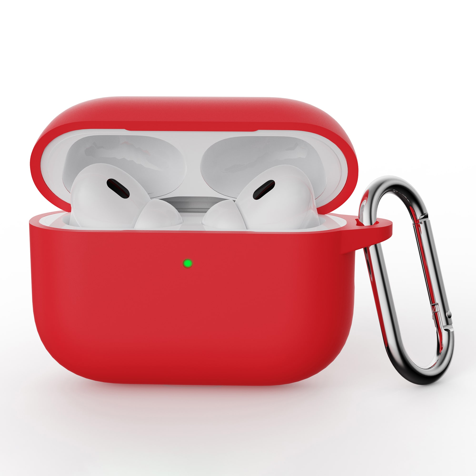 Apple AirPods Pro 3 Silikondeksel med karabinkrok, Rød