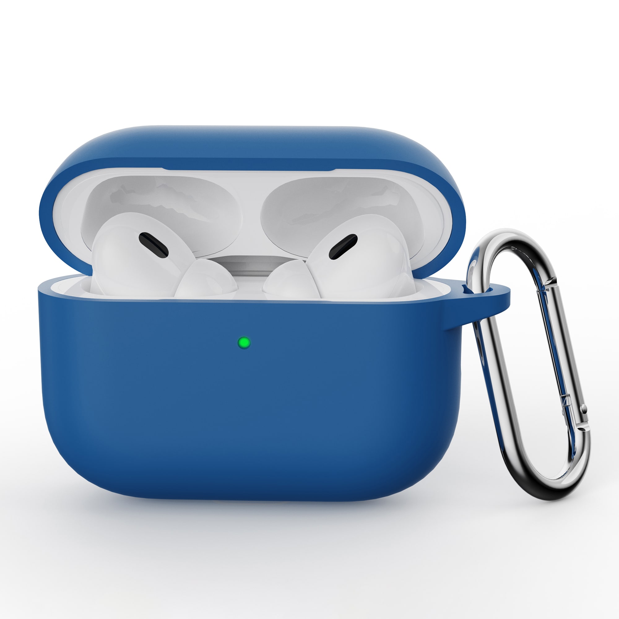 Apple AirPods Pro 3 Silikondeksel med karabinkrok, Mørke blå