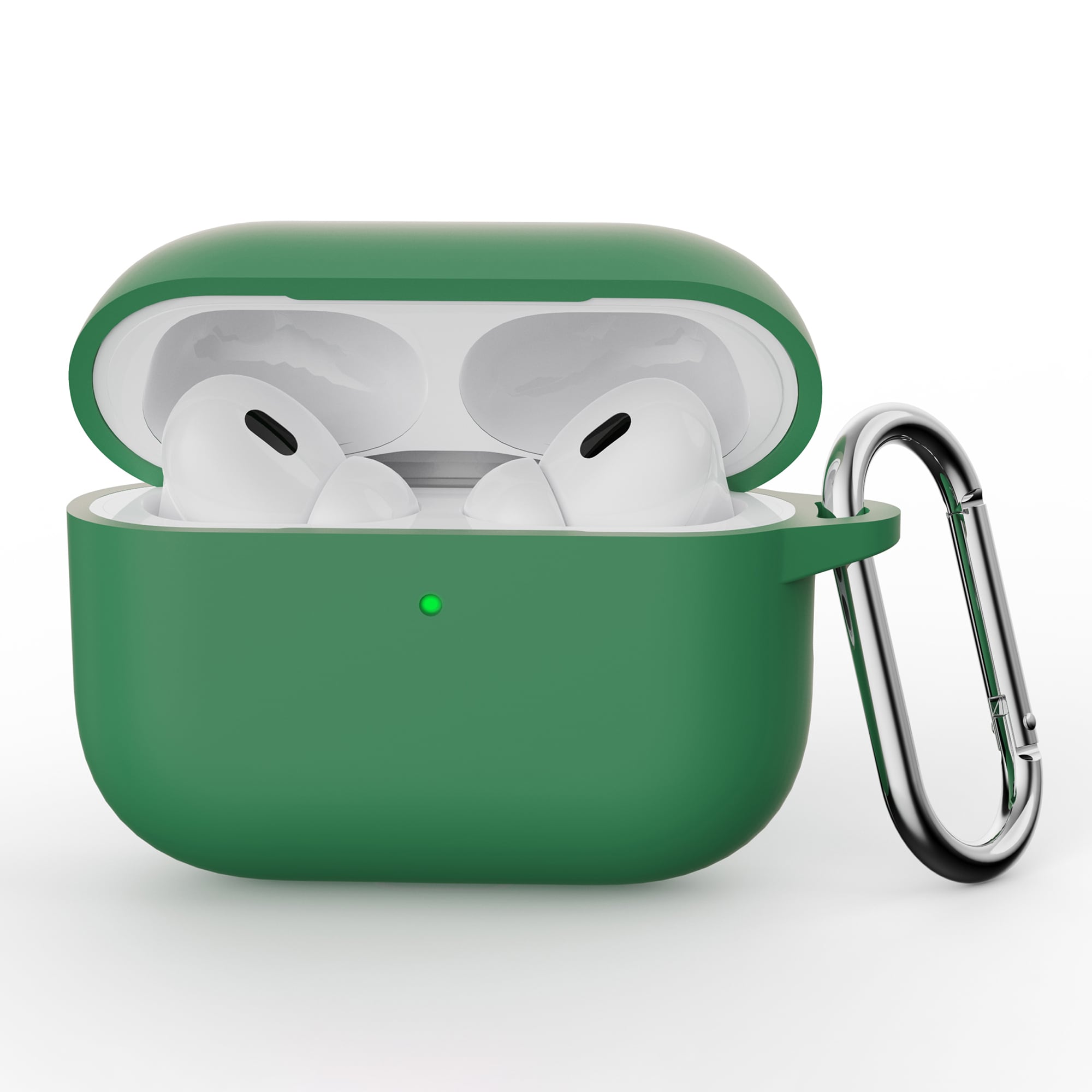 Apple AirPods Pro 3 Silikondeksel med karabinkrok, Grønn