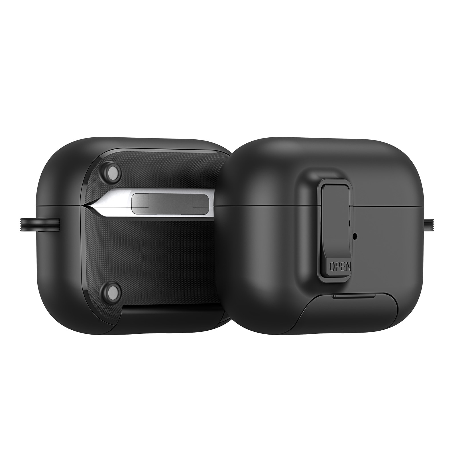 Apple AirPods Pro 3 Deksel med karabinkrok og stativfunksjon, Svart