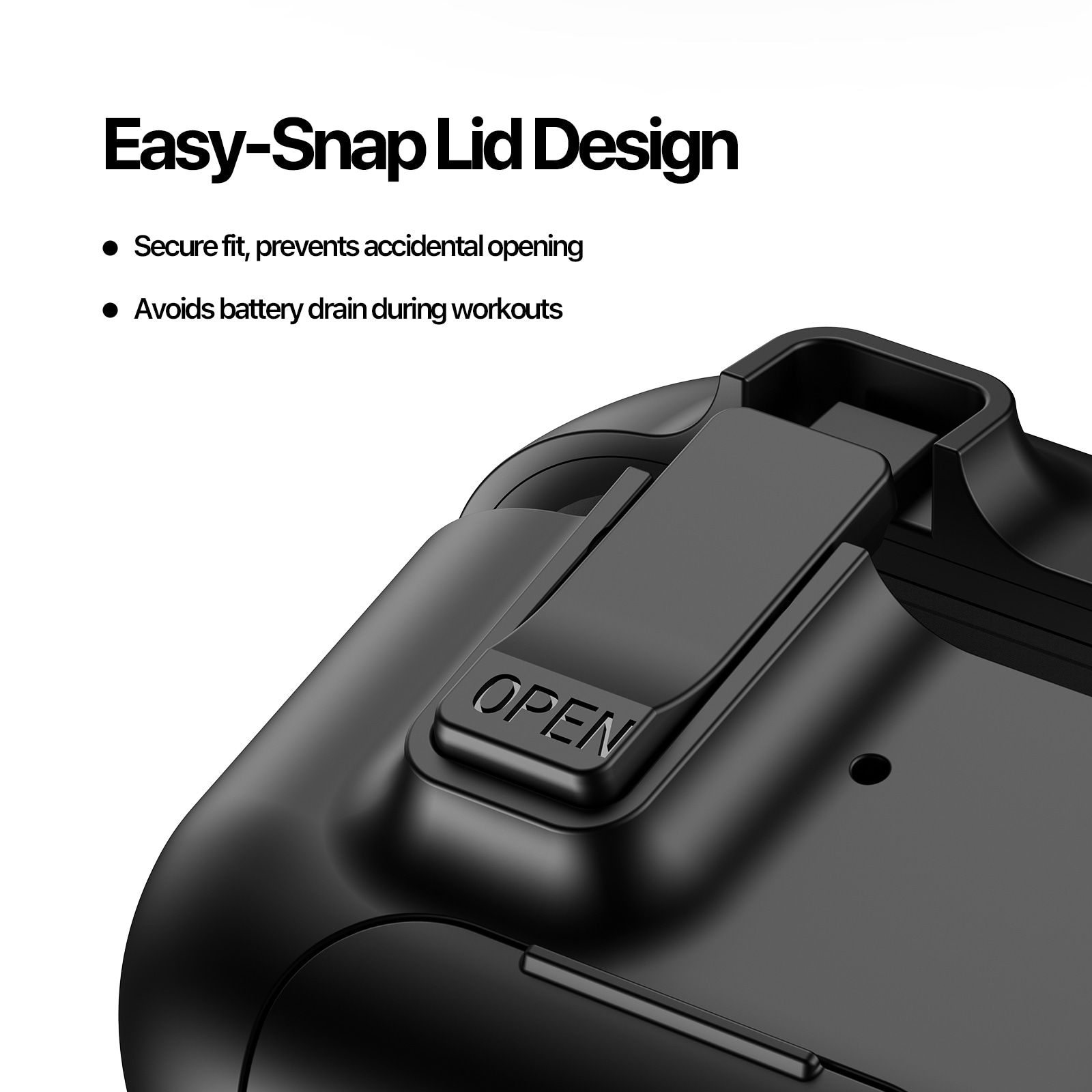 Apple AirPods Pro 3 Deksel med karabinkrok og stativfunksjon, Svart