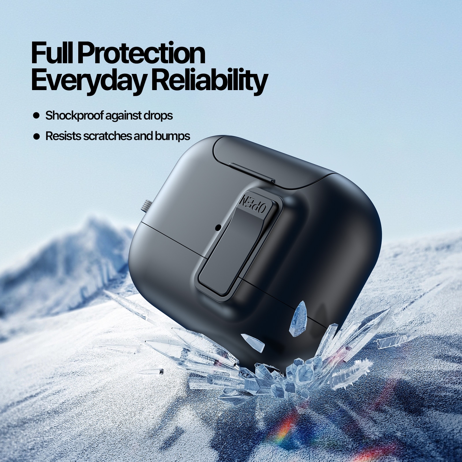 Apple AirPods Pro 3 Deksel med karabinkrok og stativfunksjon, Svart