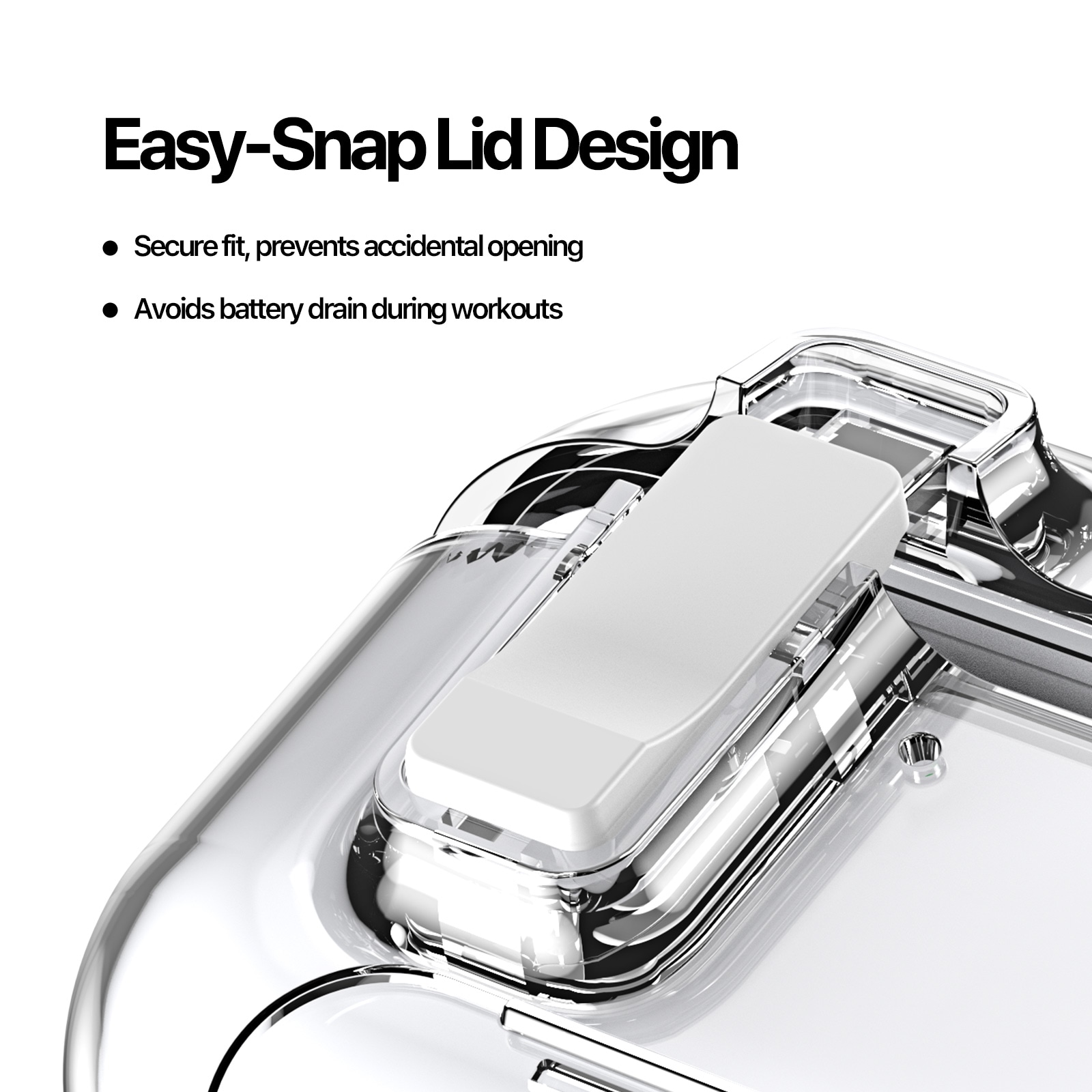 Apple AirPods Pro 3 Deksel med karabinkrok og stativfunksjon, Gjennomsiktig