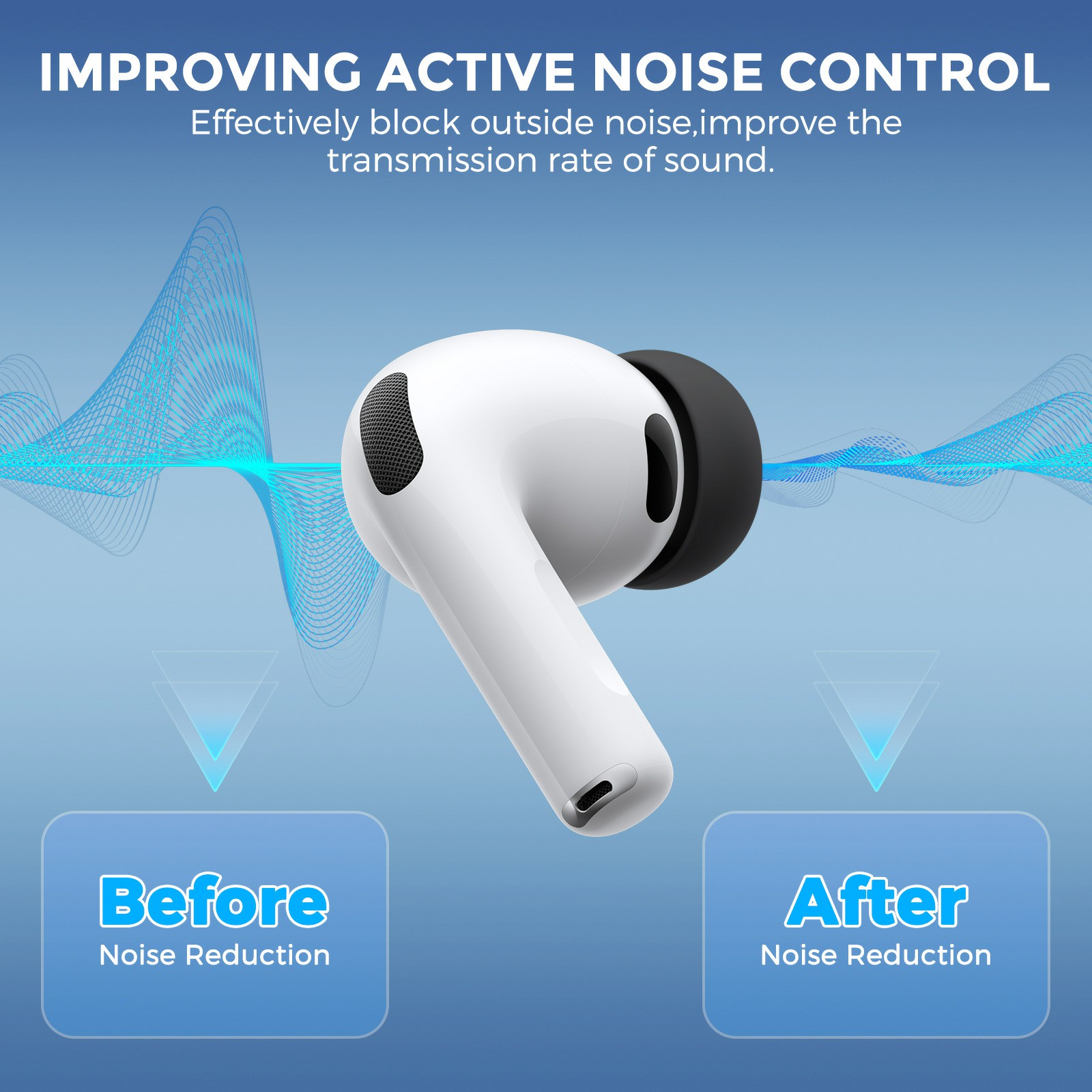 Apple AirPods Pro 3 Ørepropper - str M, Svart