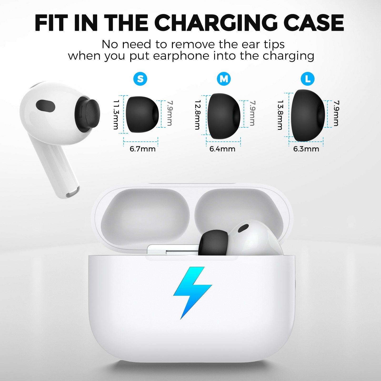 Apple AirPods Pro 3 Ørepropper - str M, Svart