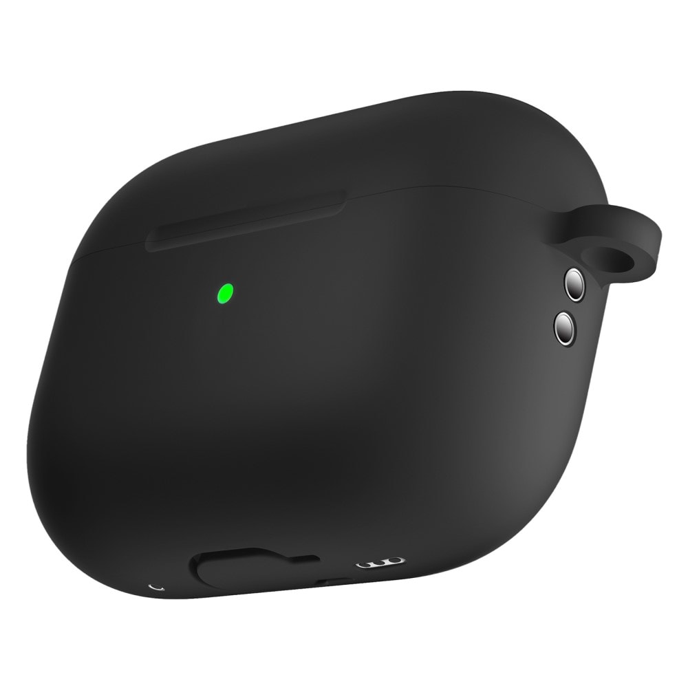 Apple AirPods Pro 2 Silikondeksel med karabinkrok, Svart