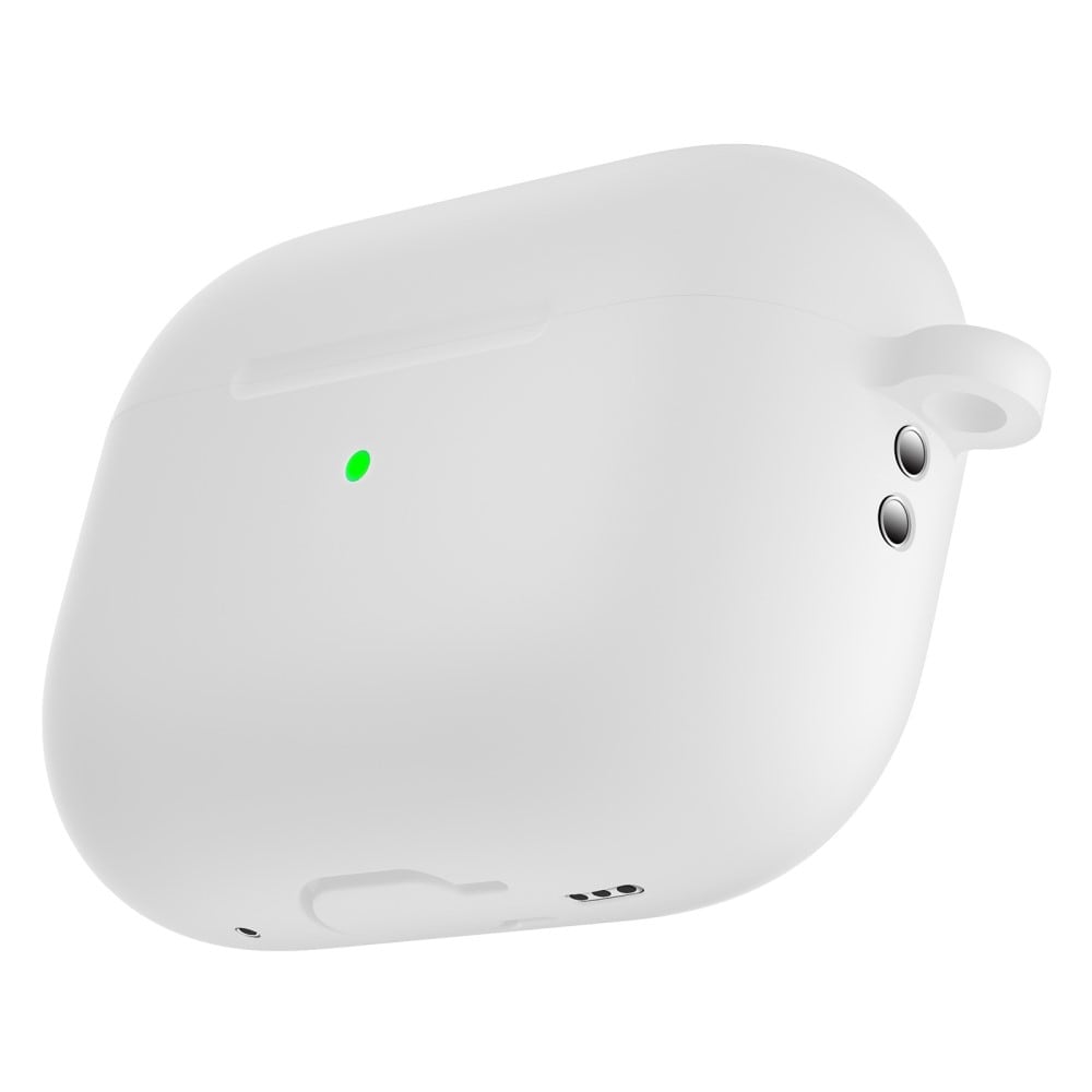 Apple AirPods Pro 2 Silikondeksel med karabinkrok, Hvit