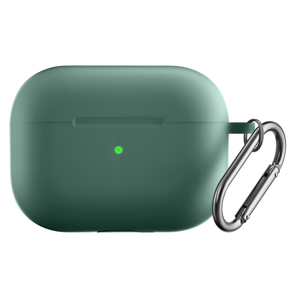 Apple AirPods Pro 2 Silikondeksel med karabinkrok, Grønn