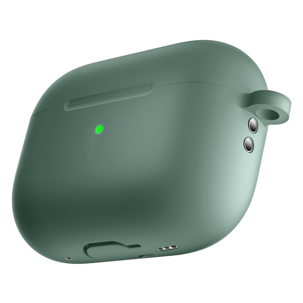 Apple AirPods Pro 2 Silikondeksel med karabinkrok, Grønn