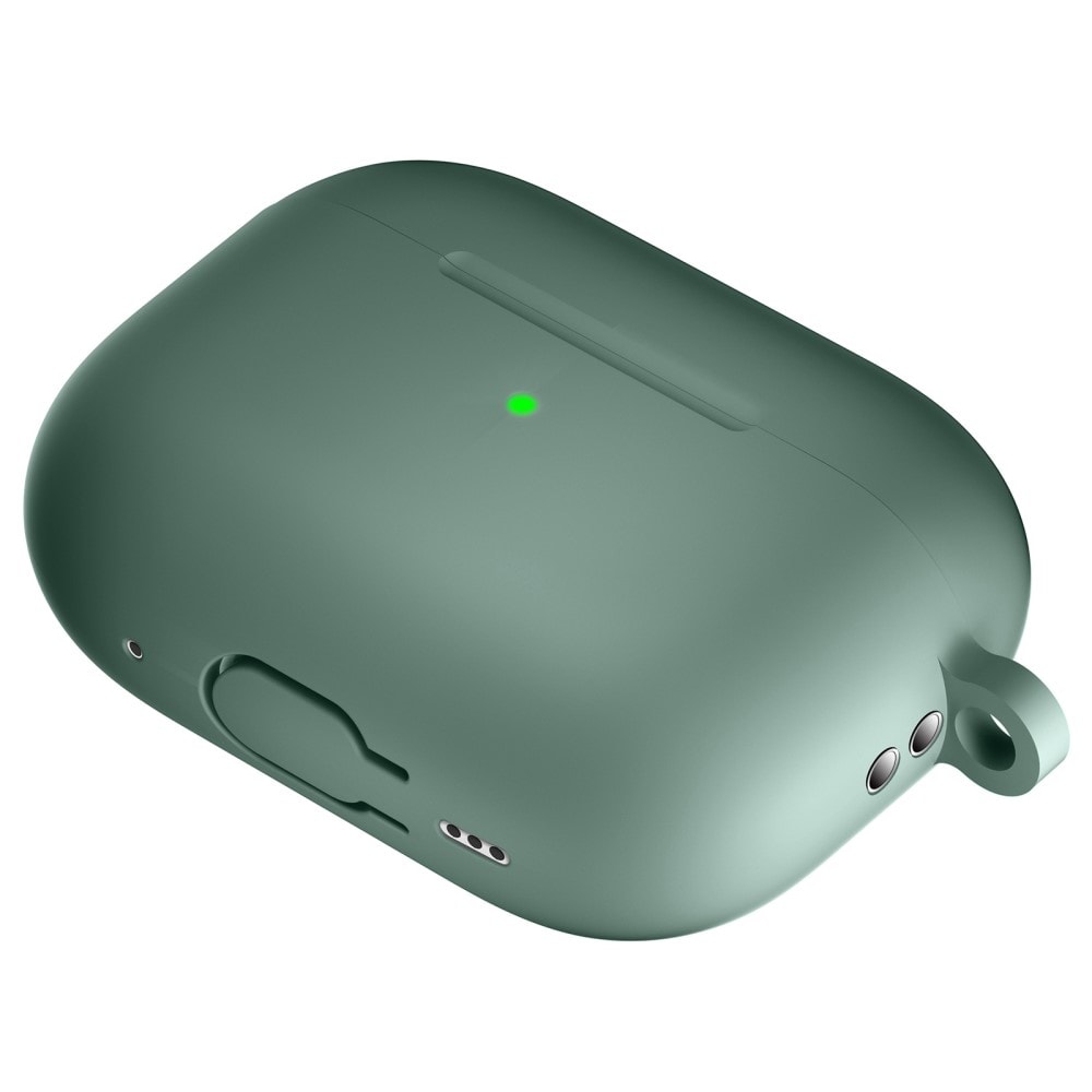 Apple AirPods Pro 2 Silikondeksel med karabinkrok, Grønn