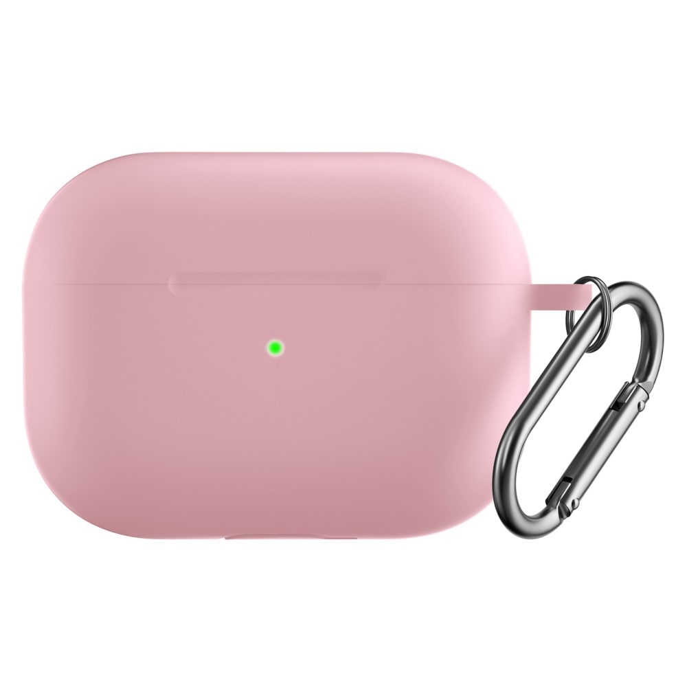 Apple AirPods Pro 2 Silikondeksel med karabinkrok, Rosa