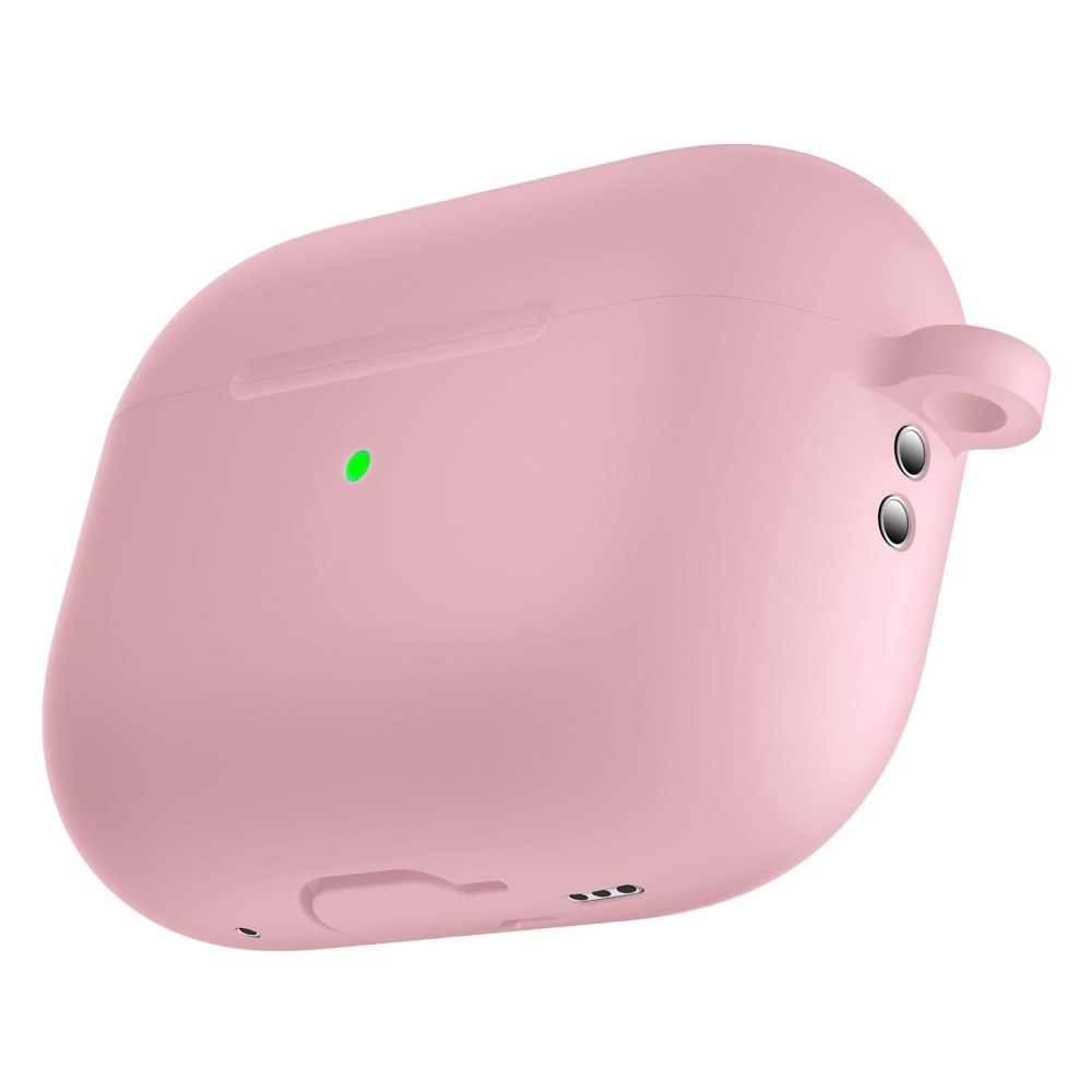 Apple AirPods Pro 2 Silikondeksel med karabinkrok, Rosa