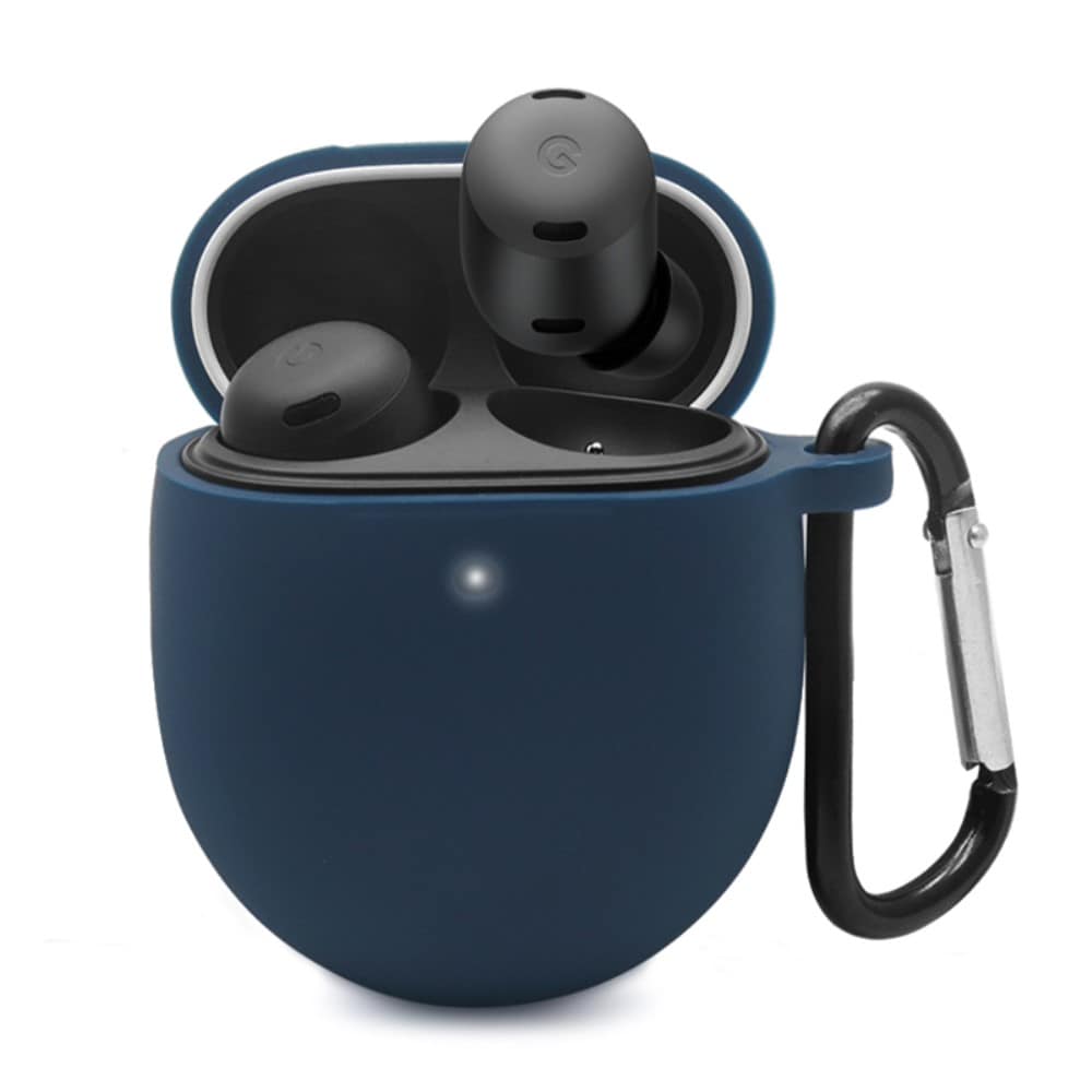 Google Pixel Buds Pro Silikondeksel med karabinkrok, Blå