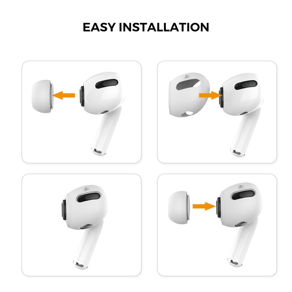 Apple AirPods Pro 3-pack øreputer i silikon, Hvit