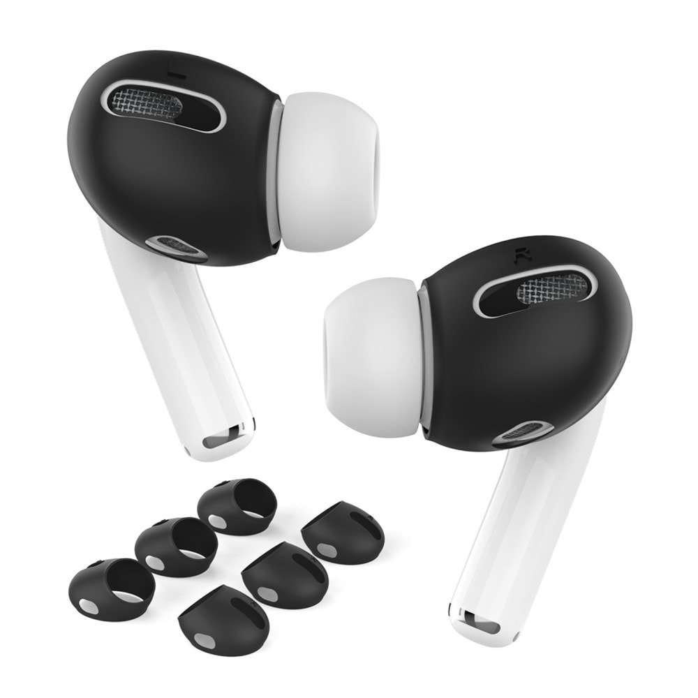 Apple AirPods Pro 3-pack øreputer i silikon, Svart