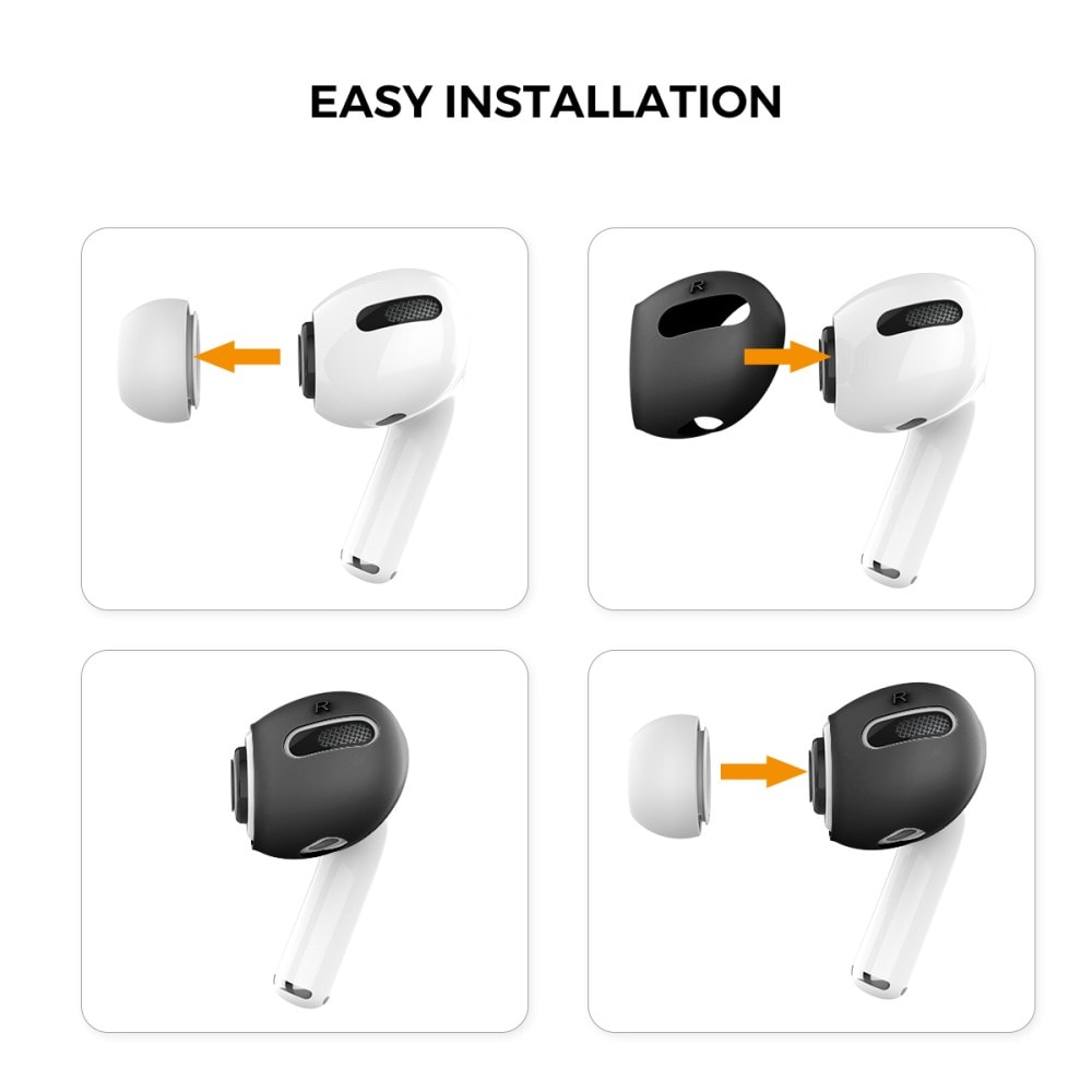 Apple AirPods Pro 3-pack øreputer i silikon, Svart