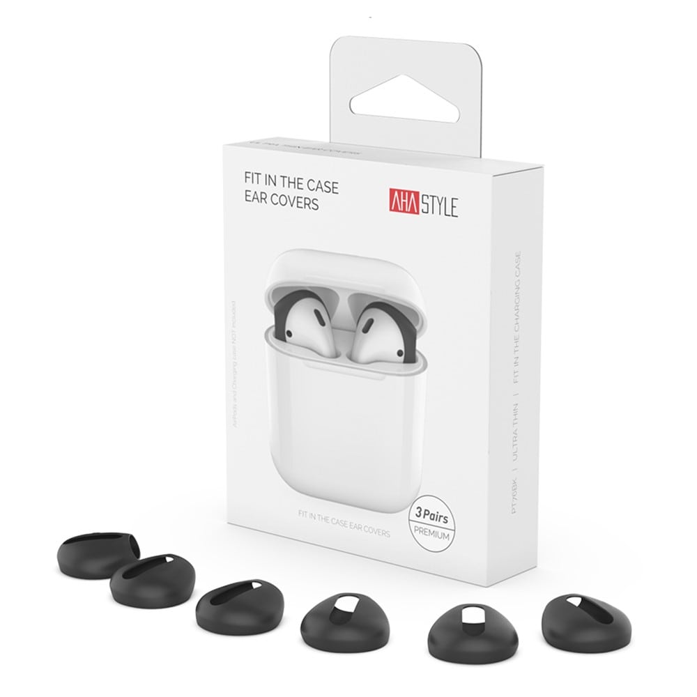 Apple AirPods 3-pack øreputer i silikon, Svart