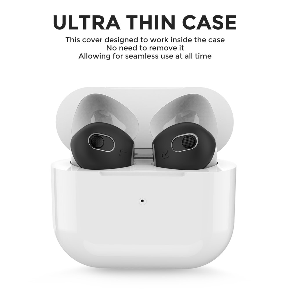  AirPods 3 3-pack øreputer i silikon, Svart