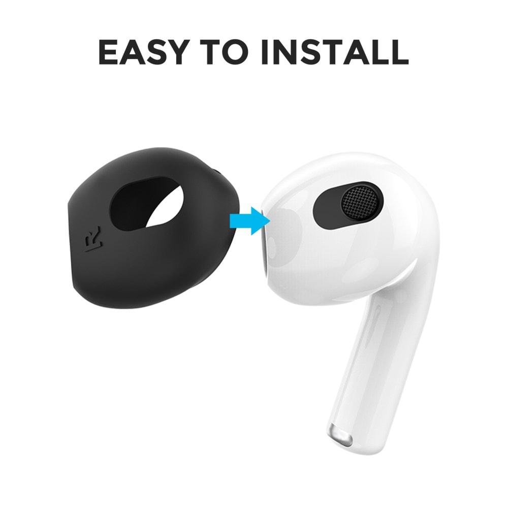  AirPods 3 3-pack øreputer i silikon, Svart
