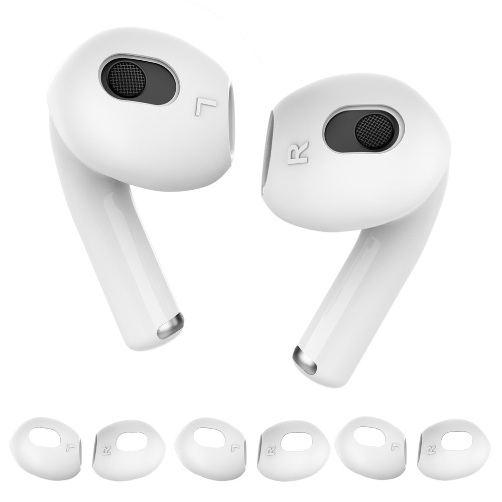 Apple AirPods 3 3-pack øreputer i silikon, Hvit