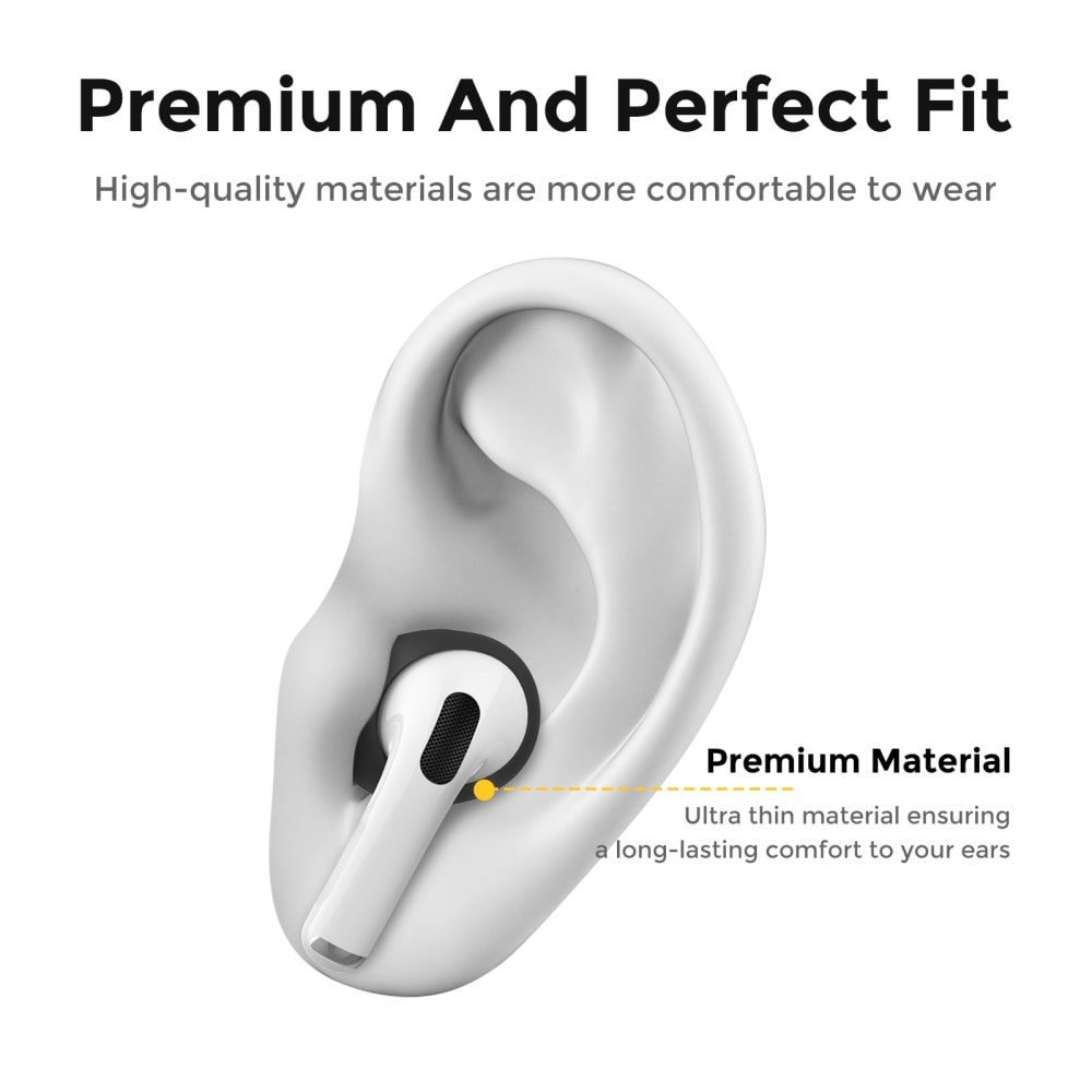 Apple AirPods Pro 2 3-pack øreputer i silikon, Svart