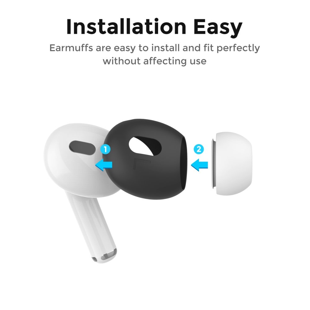 Apple AirPods Pro 2 3-pack øreputer i silikon, Svart
