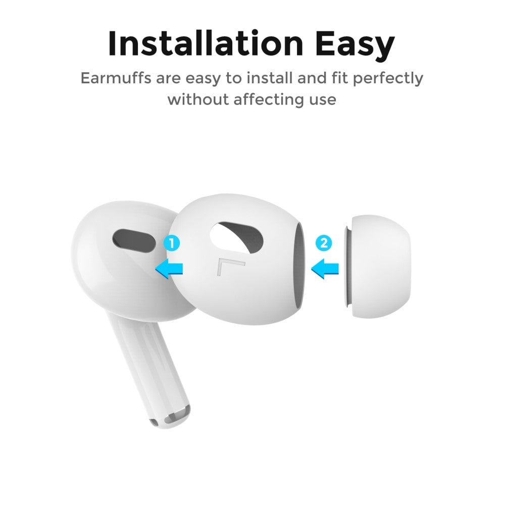 Apple AirPods Pro 2 3-pack øreputer i silikon, Hvit