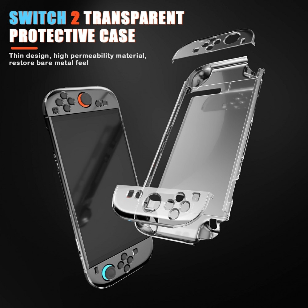 Nintendo Switch 2 beskyttende TPU-deksel, Gjennomsiktig