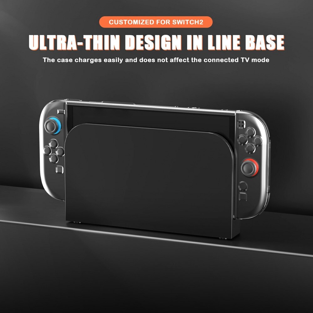 Nintendo Switch 2 beskyttende TPU-deksel, Gjennomsiktig