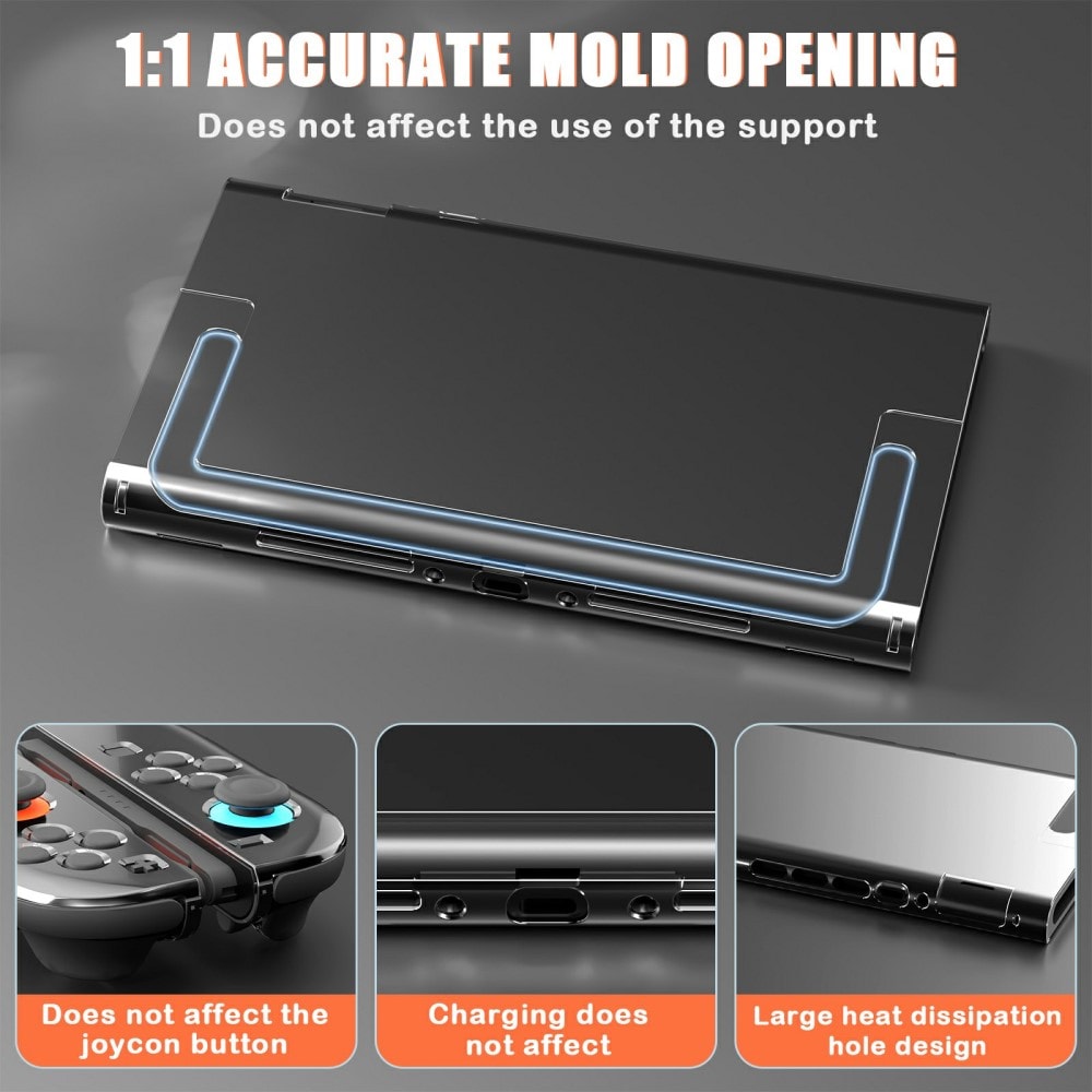 Nintendo Switch 2 beskyttende TPU-deksel, Gjennomsiktig